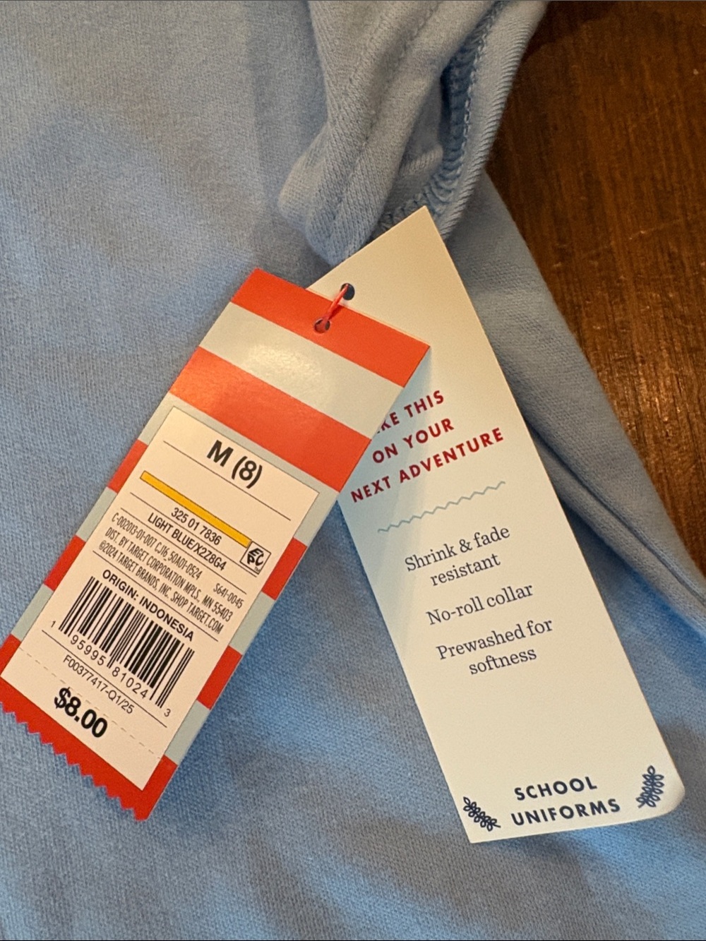 Cat & Jack Pale Blue Girls' Polo with Puff Sleeves - Picture 2 of 6